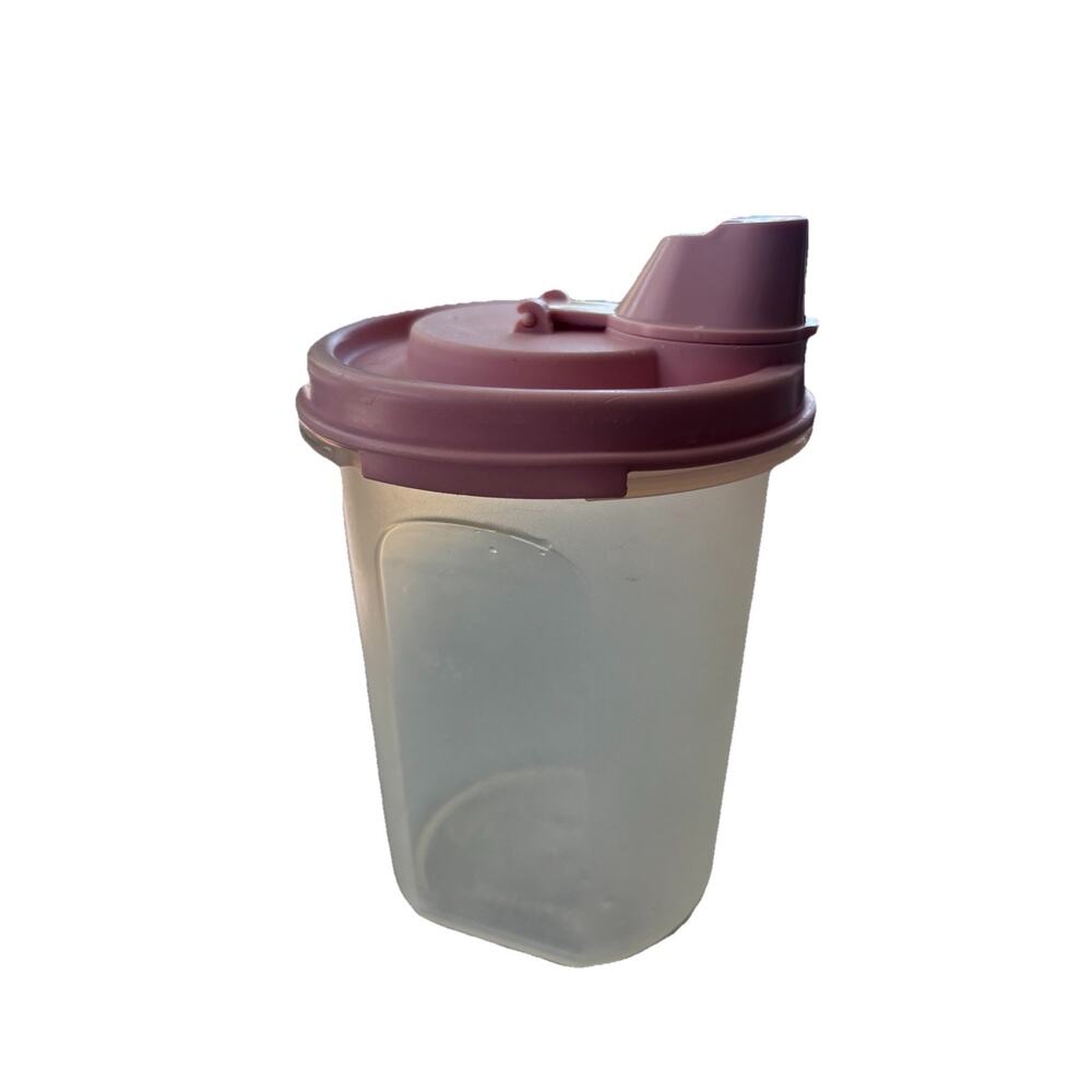 Tupperware Shake And Pour 15 Oz Vintage Pink lid VGC